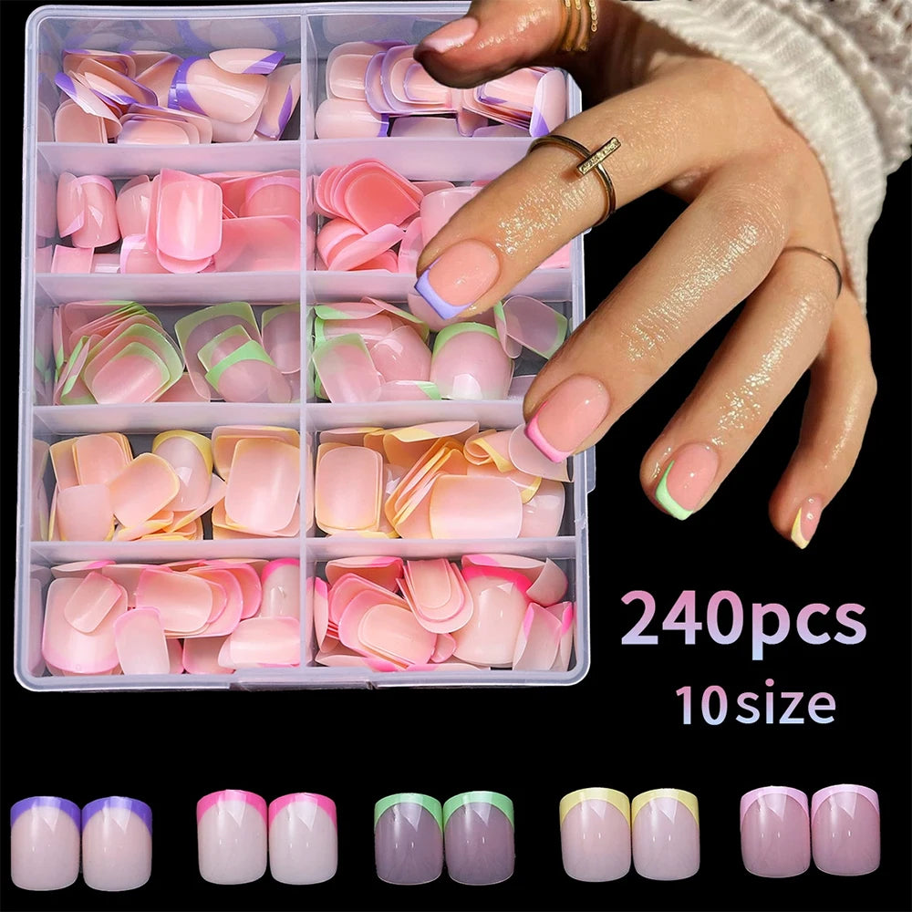 Light Pink Almond French Soft-Gel Nail Tips – 120/240/360 Pieces
