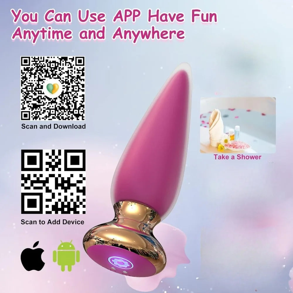 App-Controlled Rechargeable Vibrating Anal Plug – 9 Modes