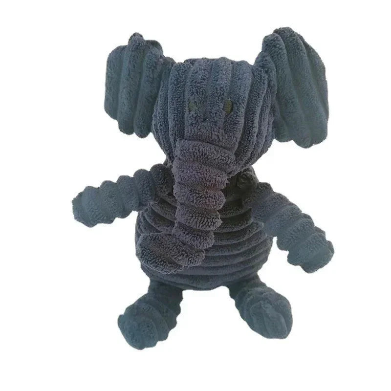 Corduroy Animal Squeaky Dog Toy