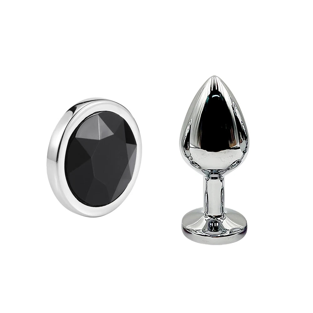 Crystal-Tip Stainless Steel Anal Plug