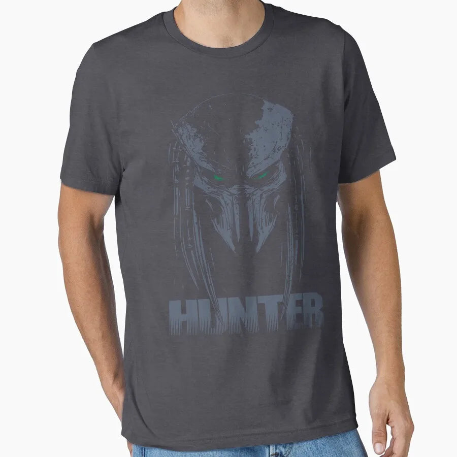 Hunter 80s horror sci fi The Predator Hunter Alien printed t shirt for men 100% cotton large size Adult tops S-6XL