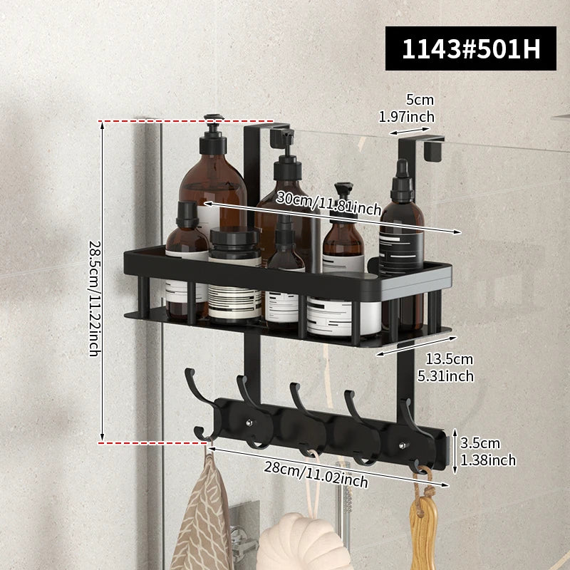 Wall & Door-Mounted Shower Storage Rack