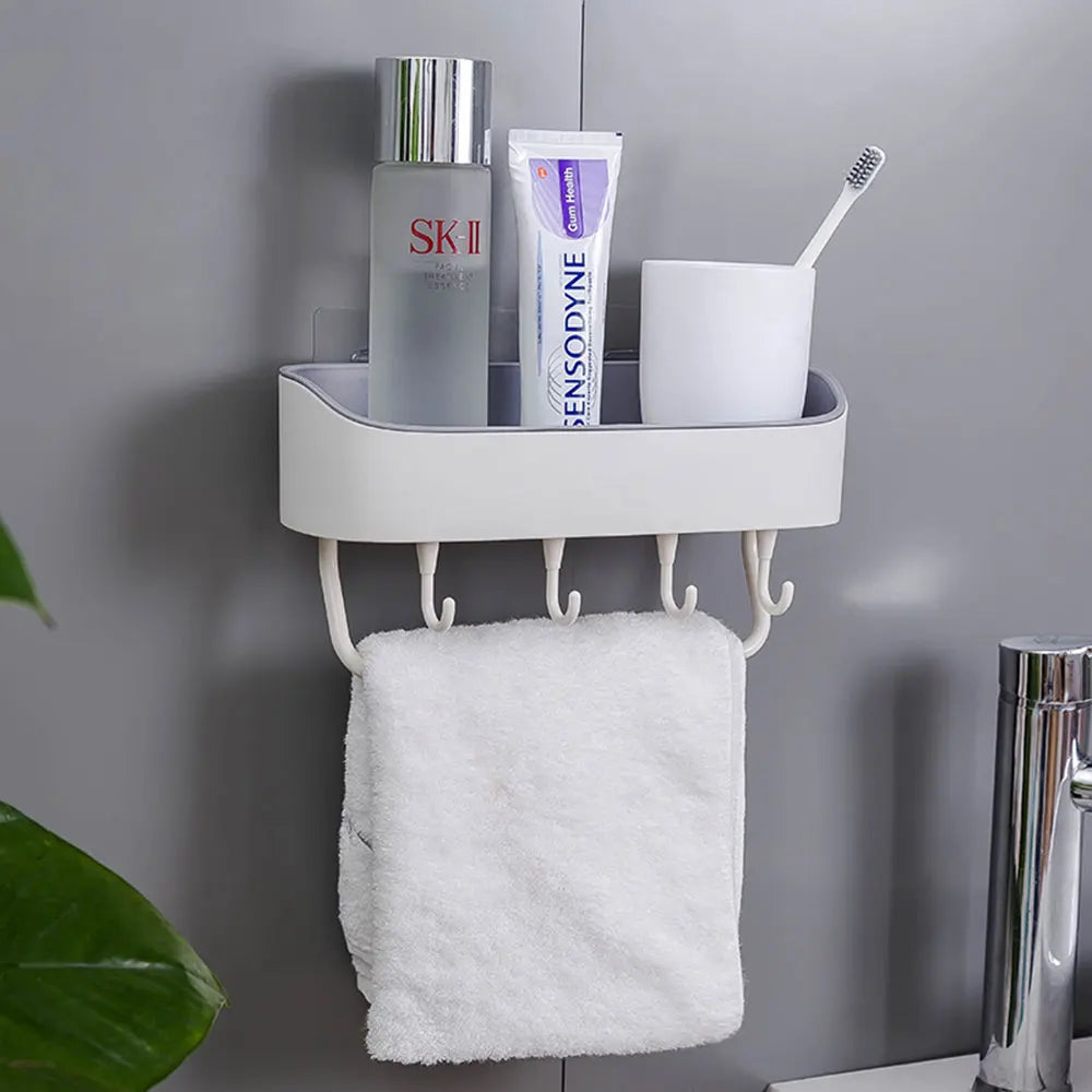 No-Drill Wall-Mounted Corner Shower Shelf