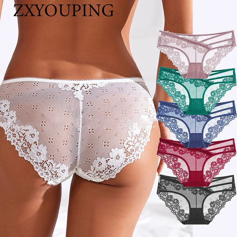 Sexy Lace Panty for Women,Low Waist Panties Fashion Strap Hollow Transparent Sexy Panty for Women Briefs,plus Size Underwear Sex