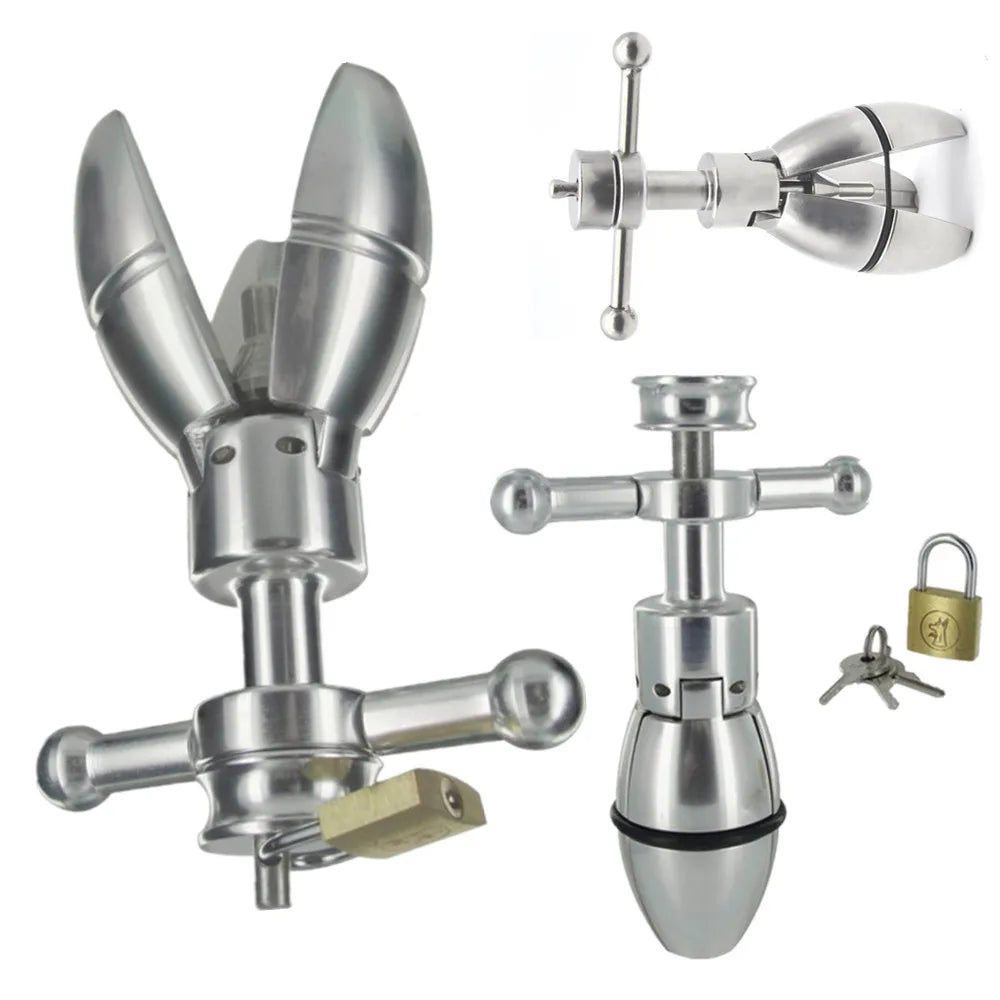Stainless Steel Locking Anal Plug