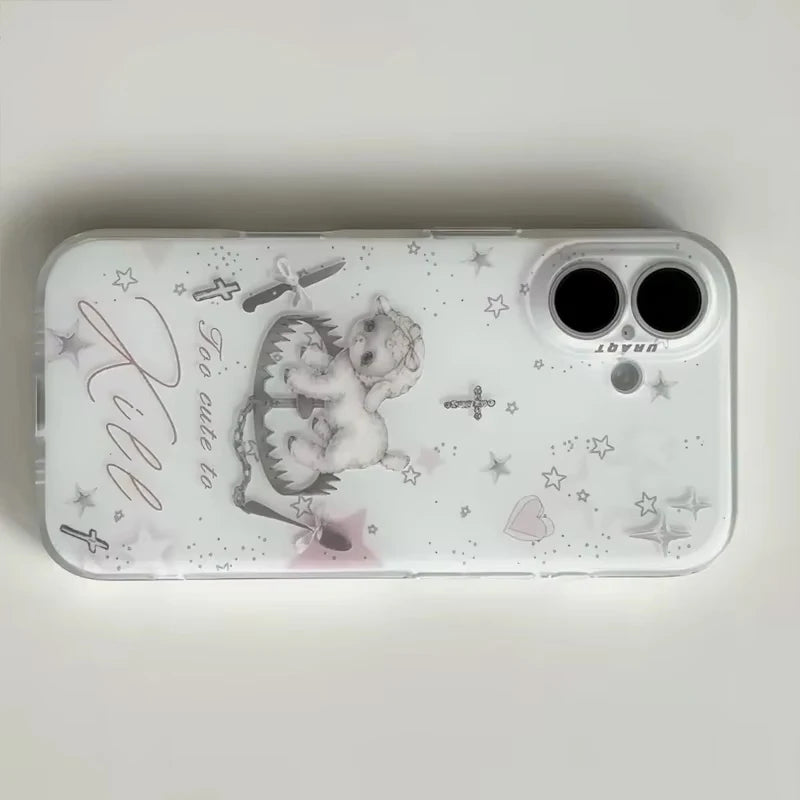 Cute Grey Lamb Phone Case for iPhone
