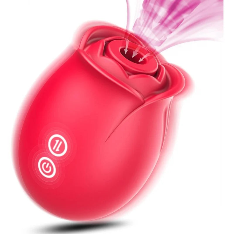 Sex toy rose dildo vibrator - Upgraded adult toys,Belt 5 Suction and vibration modes,Suitable for female clitoral nipples