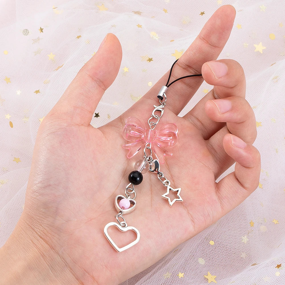 Y2K Bow, Heart & Star Phone Charm