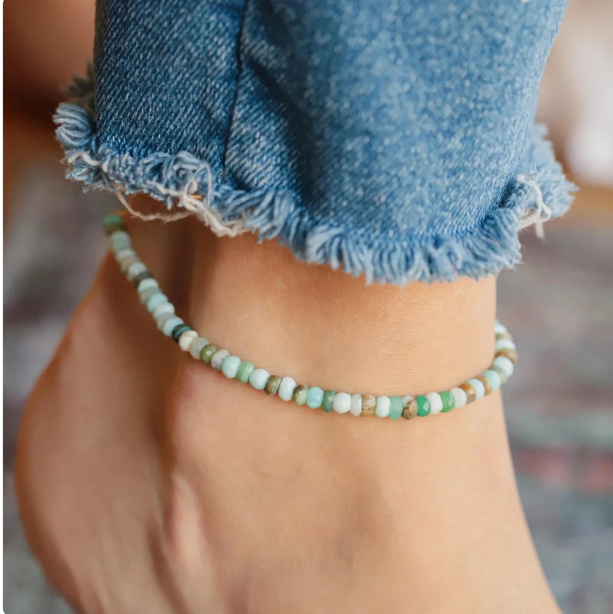 Women's Lapis Lazuli Beaded Anklet