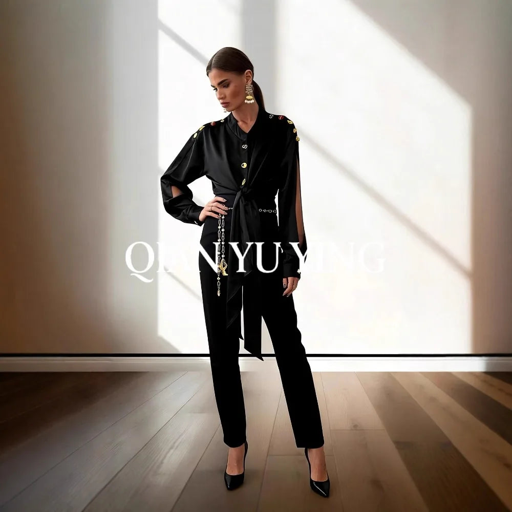 High Street Shirts Women's New Style Shirt with Metal Buttons and Waist Cinching Straps Versatile and Fashionable Shirt