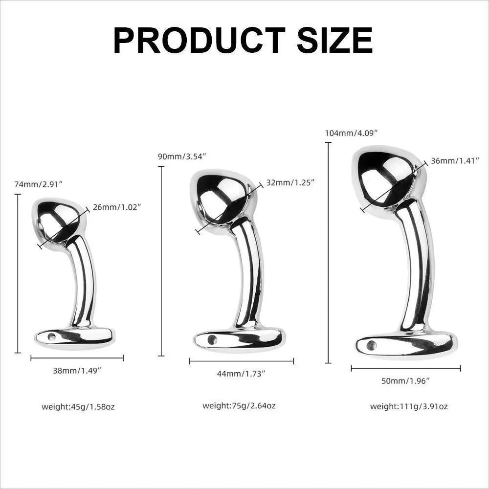 Curved Stainless Steel Tadpole Anal Plug