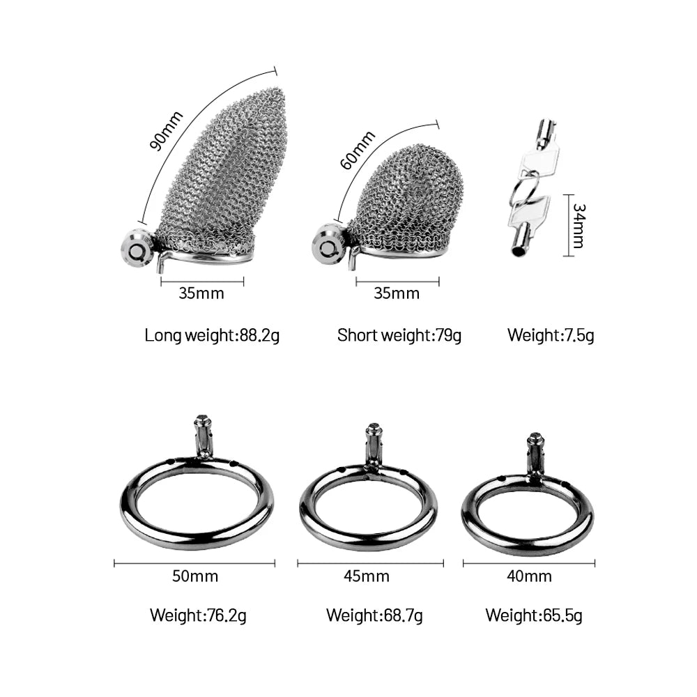 Mesh Stainless Steel Chastity Cage