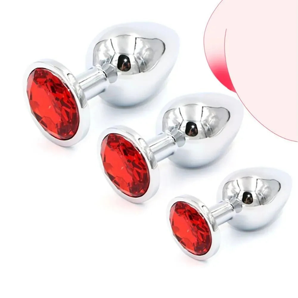 Crystal-Tip Stainless Steel Anal Plug