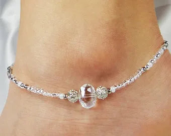 Beaded Anklet with Pearls, Colorful Pearl Anklet, Simple Anklet, Colourful Beach Anklet, Ankle Bracelet, Pearl Ankle Chain