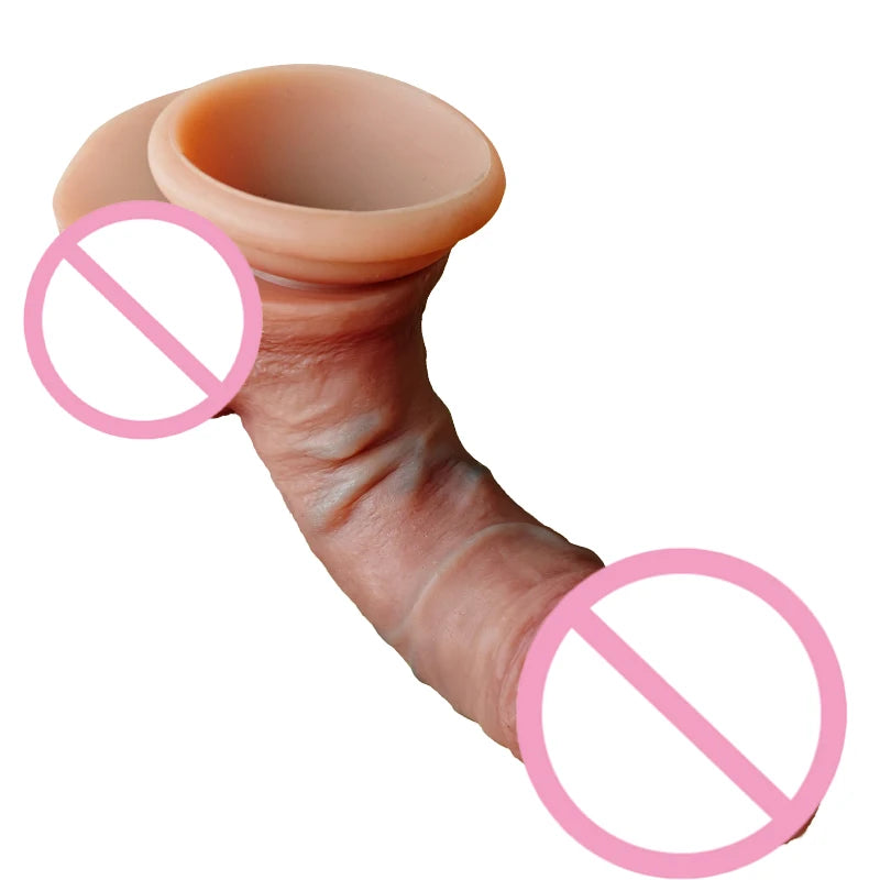 Realistic dildo with lifelike vein detailing and a powerful suction cup, suitable for all scenarios; a unisex sex toy and adult