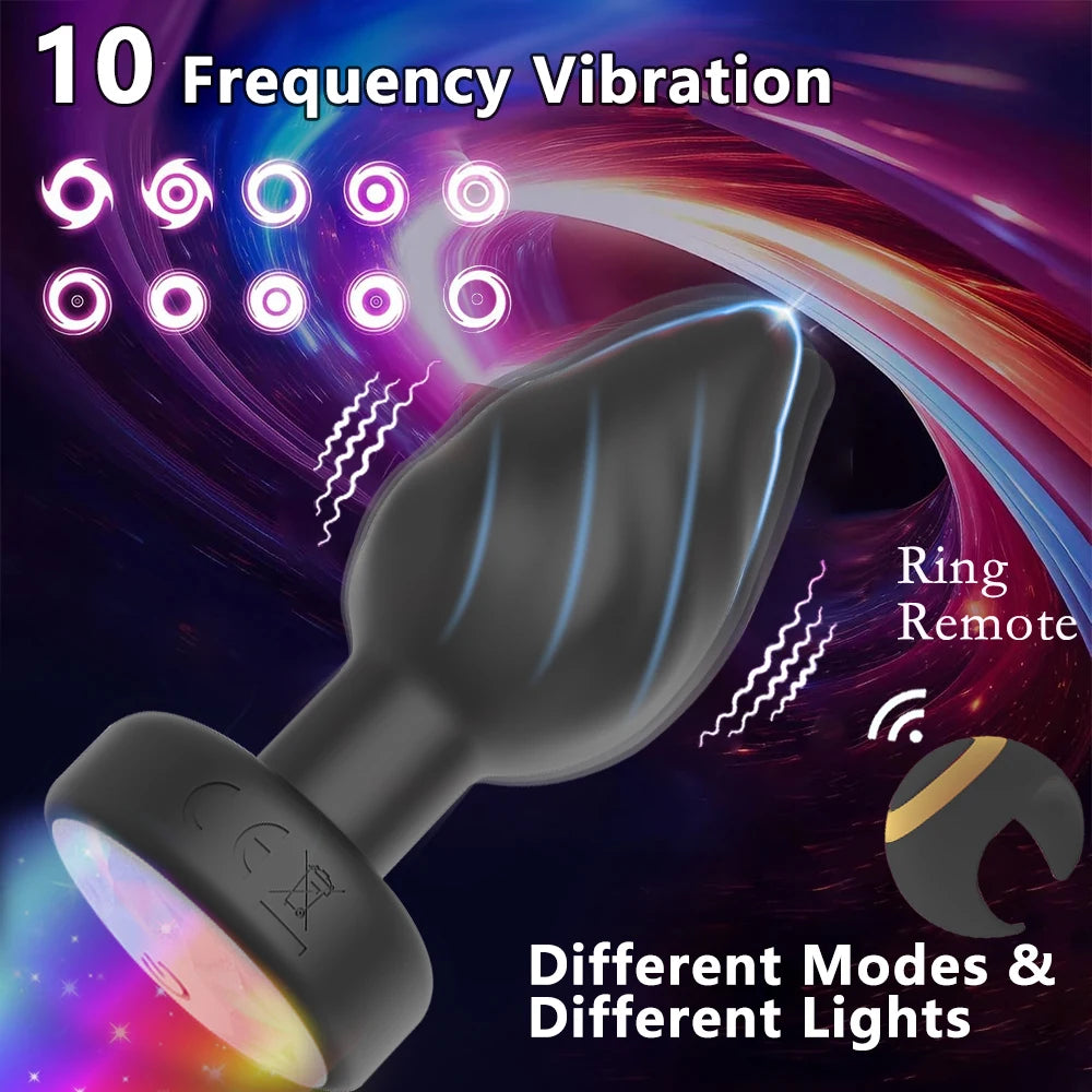 Light-Up Remote Vibrating Anal Plug – 10 Modes