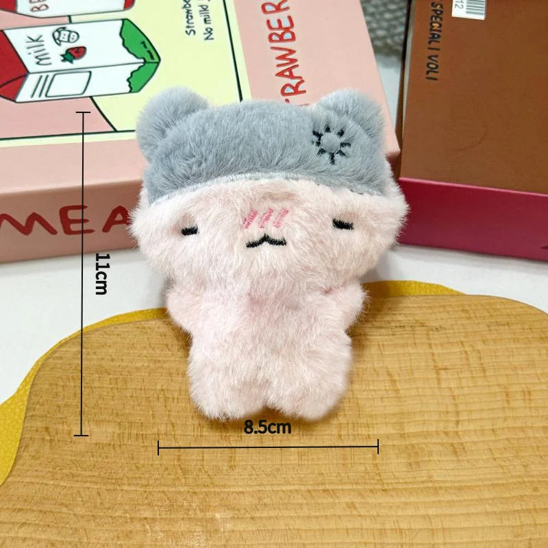 Plush Black & Pink Cat Bag Charm Keychain