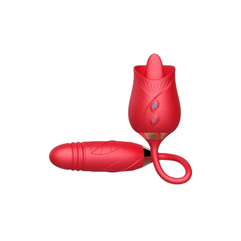 Rose Sucking Thrusting Dildo Vibrator Clitoral Nipple Stimulator G-Spot Massager Rechargeable Sex Toy for Women Couples