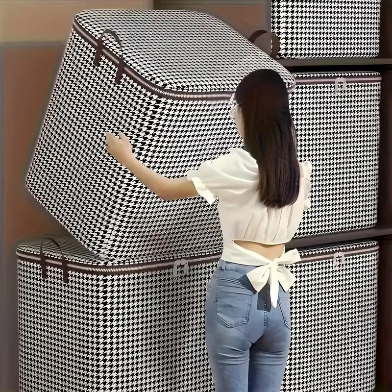 Quilt Storage Box Dustproof Organizers Non-Woven Wardrobe Space Saving Bag House-Moving Bedding Box Storage Organization