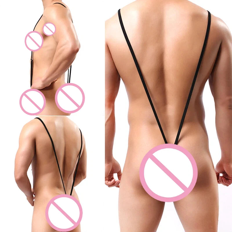 Sexy Men's Strap Underwear Male Thong Men Leotard Thongs Man Body Costume Bodysuit Stage Perform Bandage Lingerie