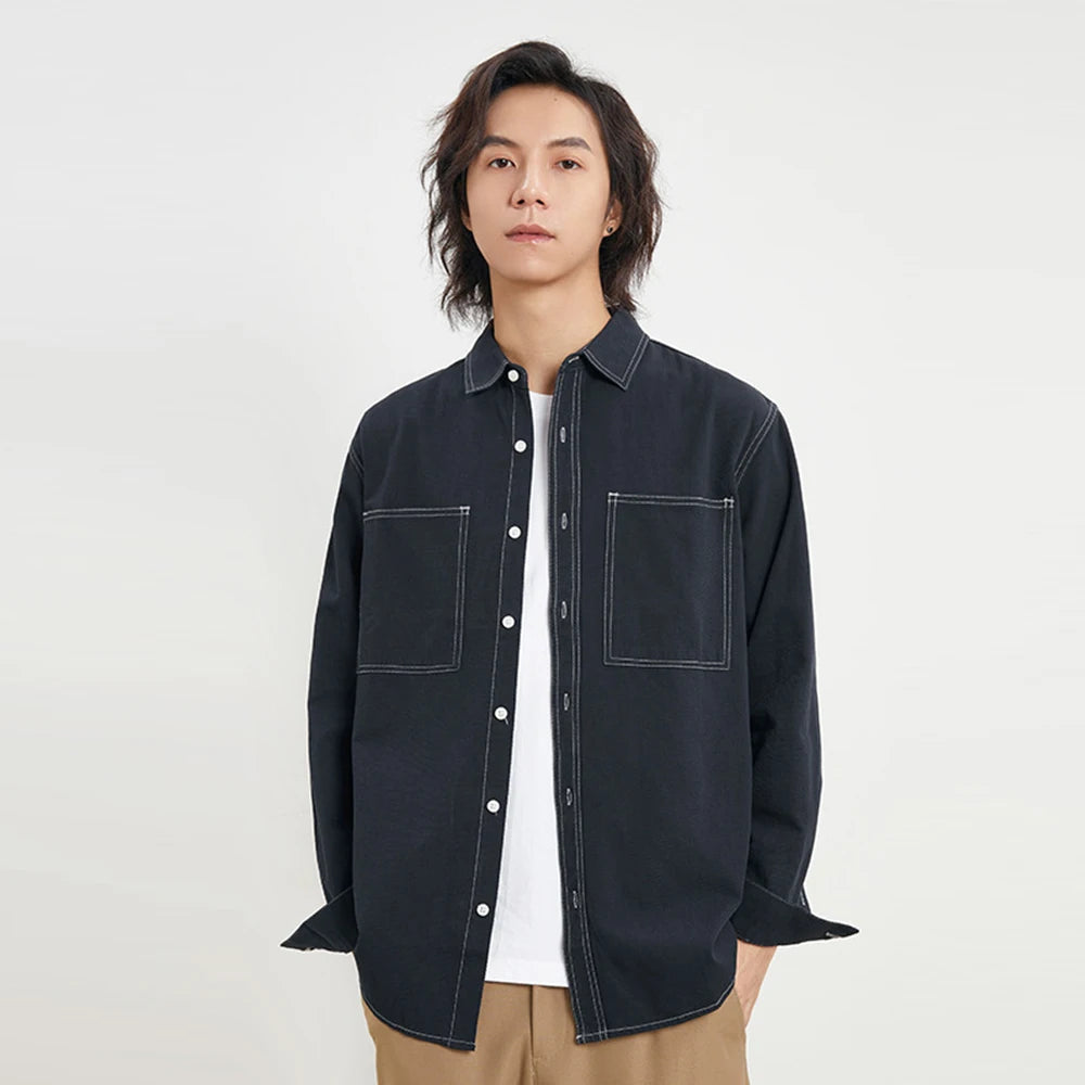 Men's Cotton Lapel Shirt Jacket