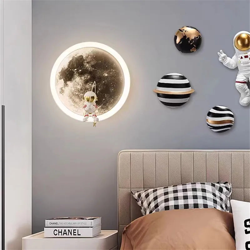 Astronaut Moon Bedside Wall Light