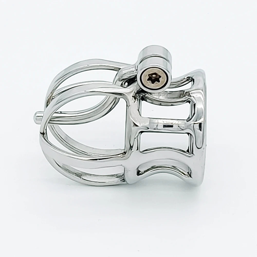 Crown-Style Stainless Steel Chastity Cage