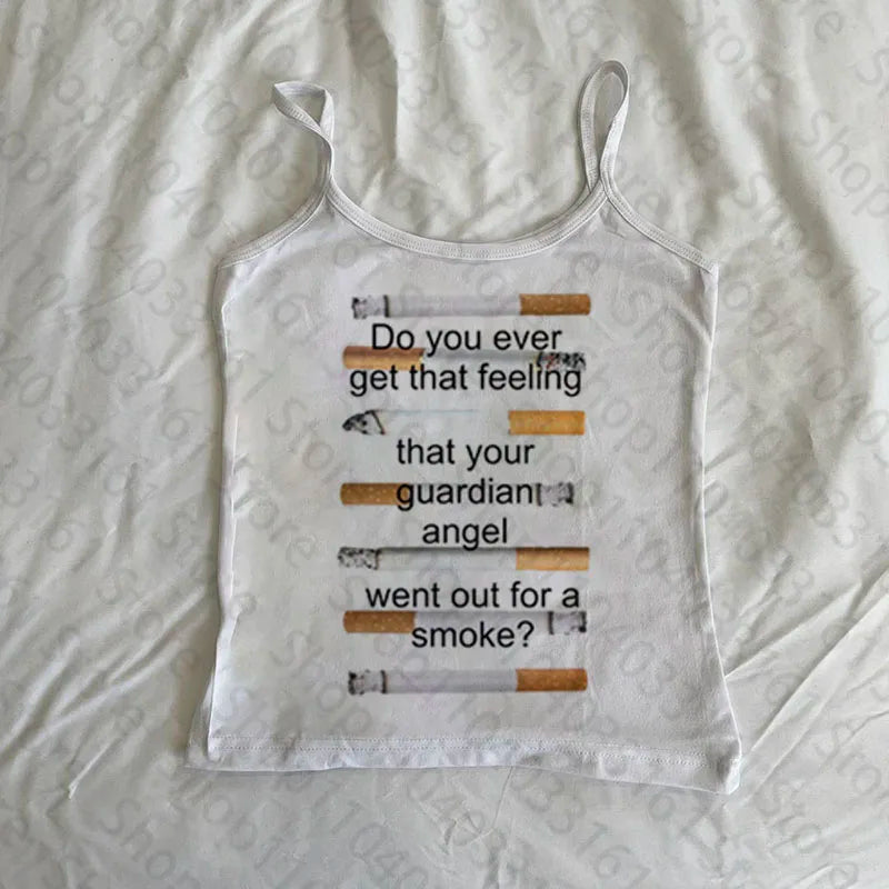 White Punk Graphic Y2K Crop T-Shirt