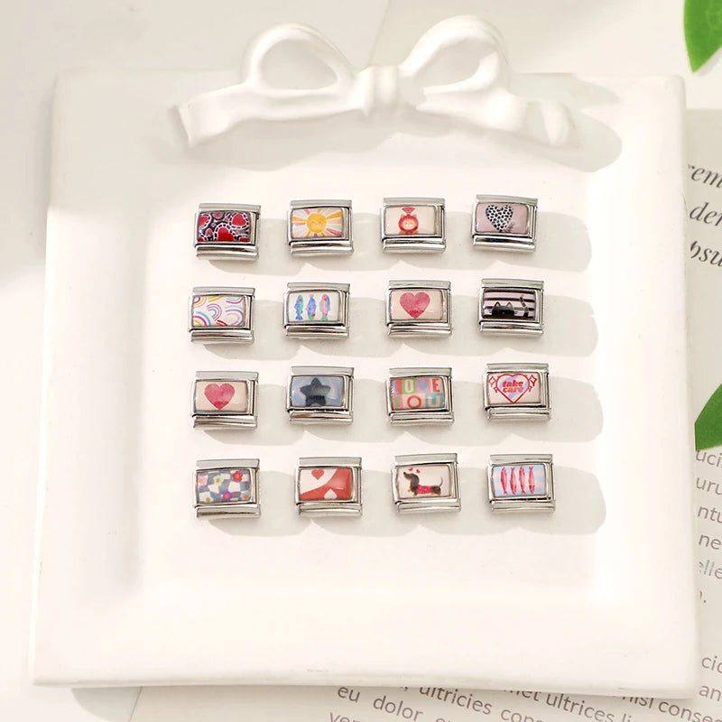 Cute Animal & Rainbow Italian Charm Links – 9mm