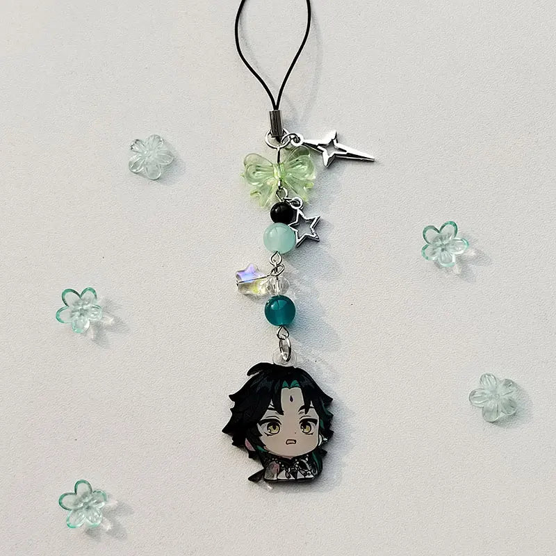 Wanderer, Furina, Neuvillette and Xiao inspired keychains/phone charms