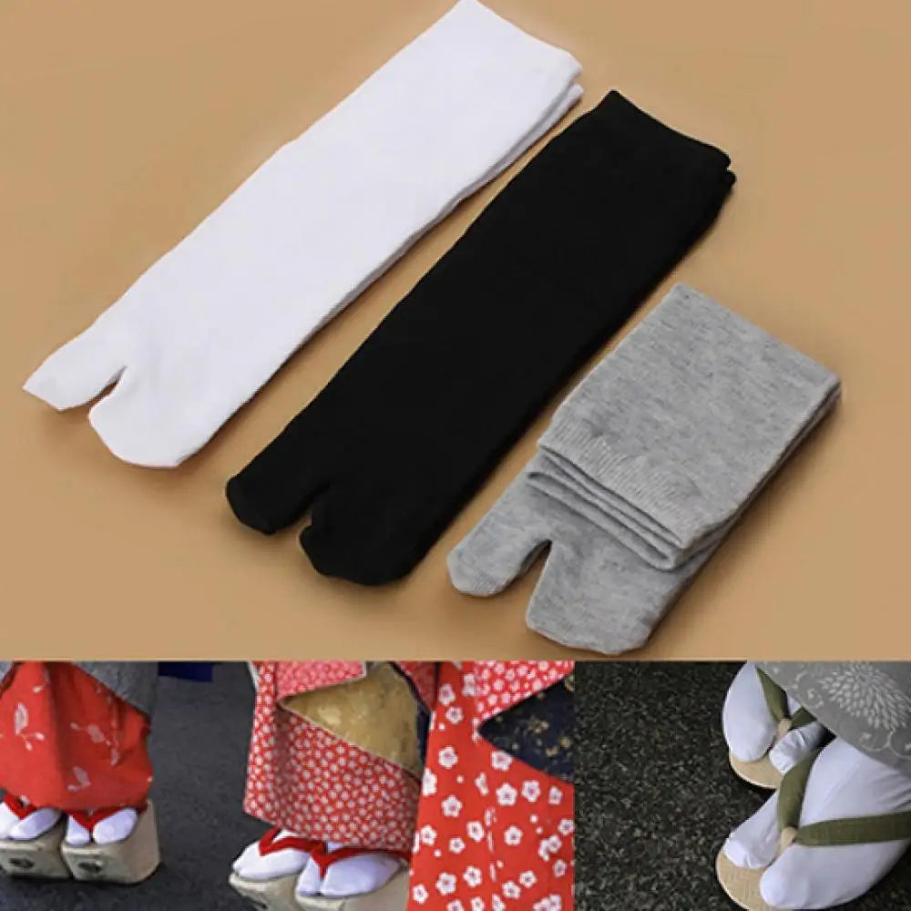 Bamboo Japanese Socks Women Japanese Kimono Flip-Flop Sandal Split Toe Tabi Ninja Geta Socks Summer Breathable Two Finger Socks