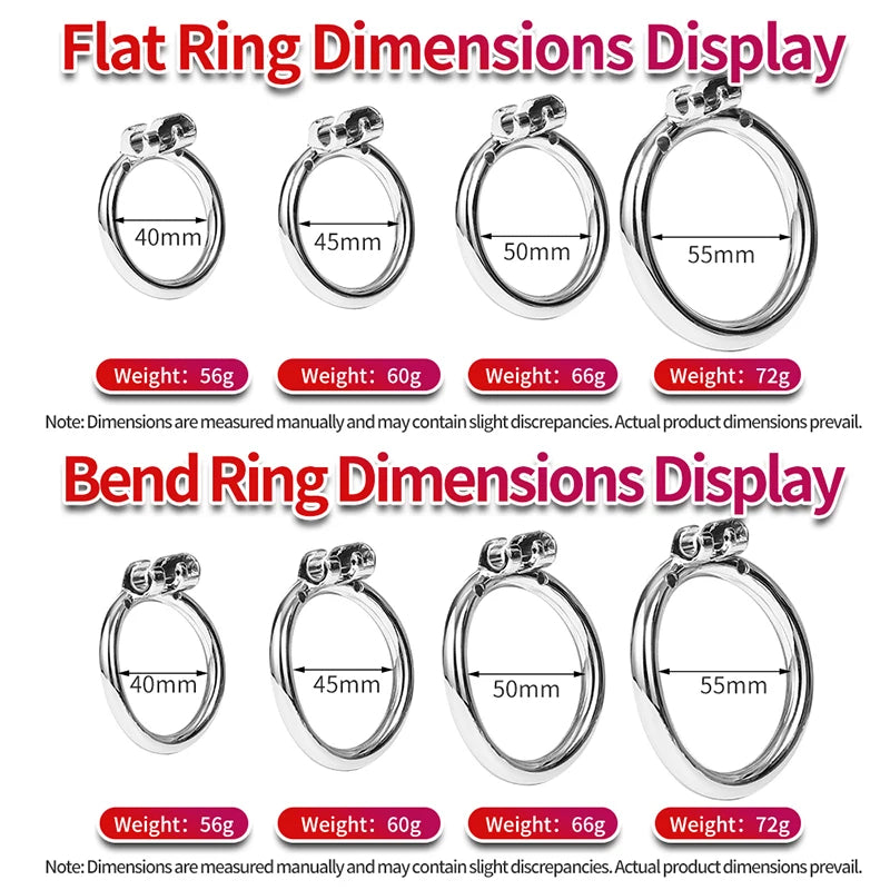 Flat Stainless Steel Chastity Cage