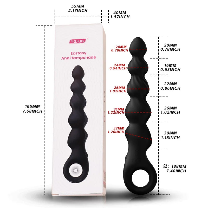 Vibrating Silicone Anal Bead Plug