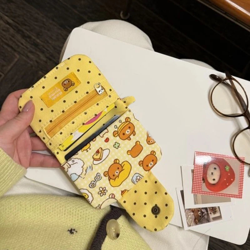 Quaint Ins Style Bear Coin Purse with Retro Cute Design Convenient for Students
