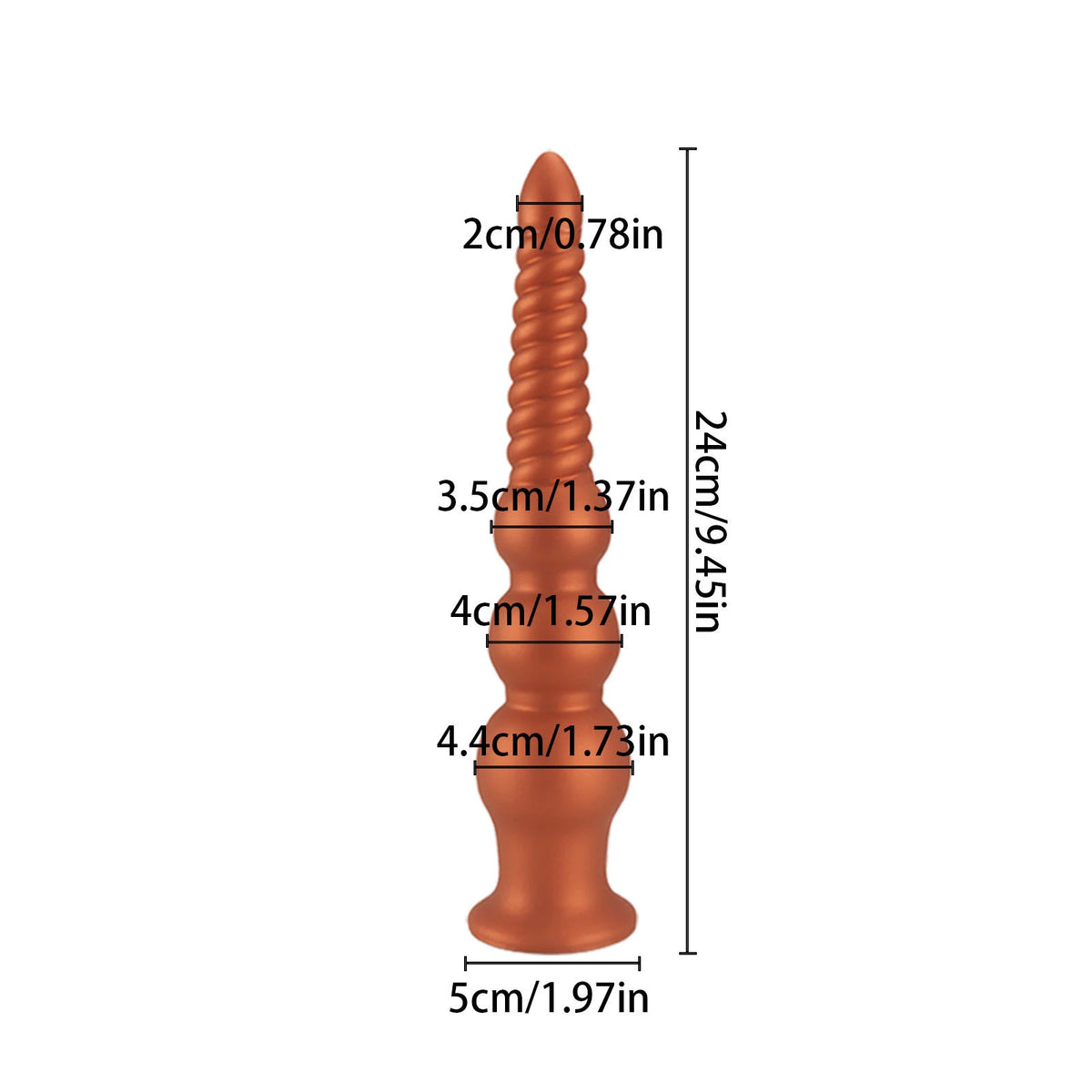 Gold Spiral Silicone Anal Bead Plug