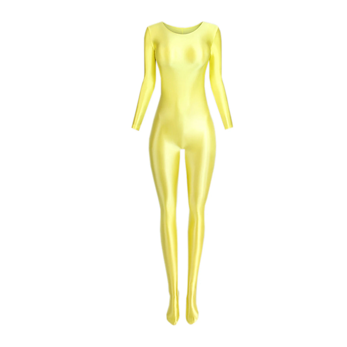 Women's Glossy Long-Sleeve Shaping Jumpsuit