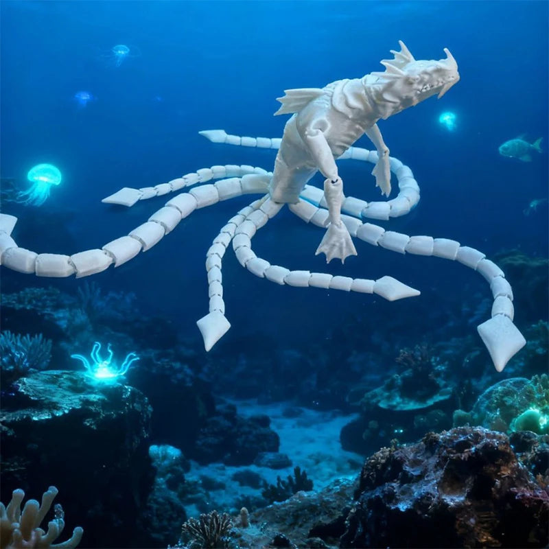 New Joint-movable Deep Sea Monster Figurines Strange Rare Marine Animals Home Room Desk Decor Ornament Model New Year Gift Craft