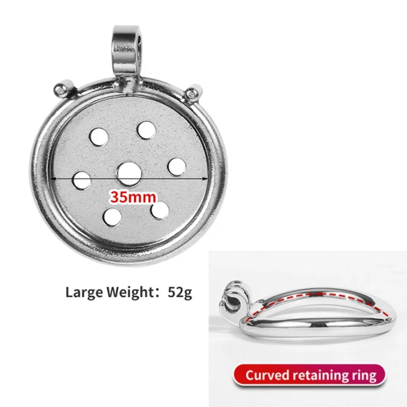 Flat Stainless Steel Chastity Cage