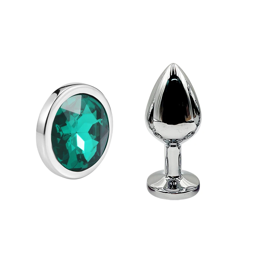 Crystal-Tip Stainless Steel Anal Plug