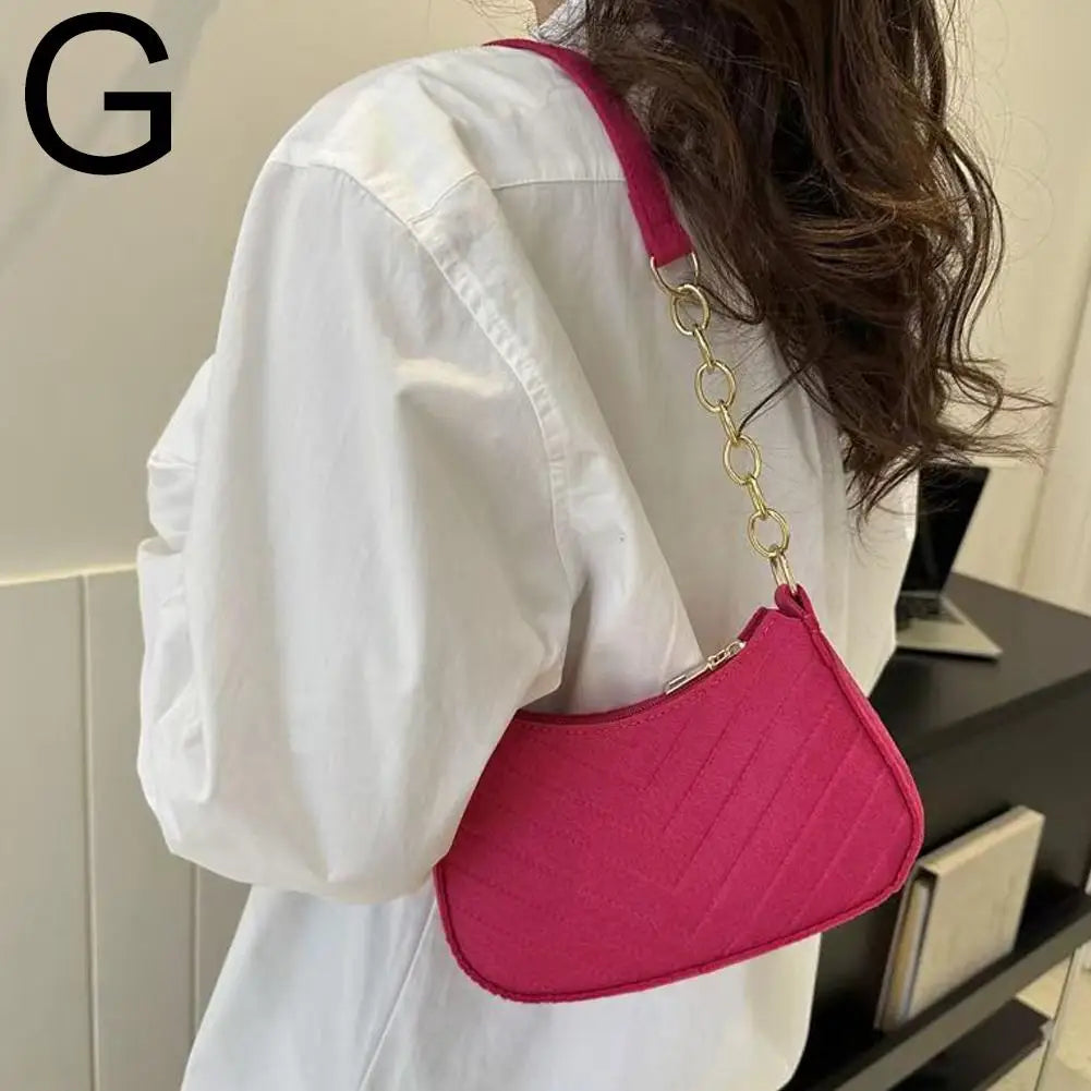Felt Crescent Mini Shoulder Bag