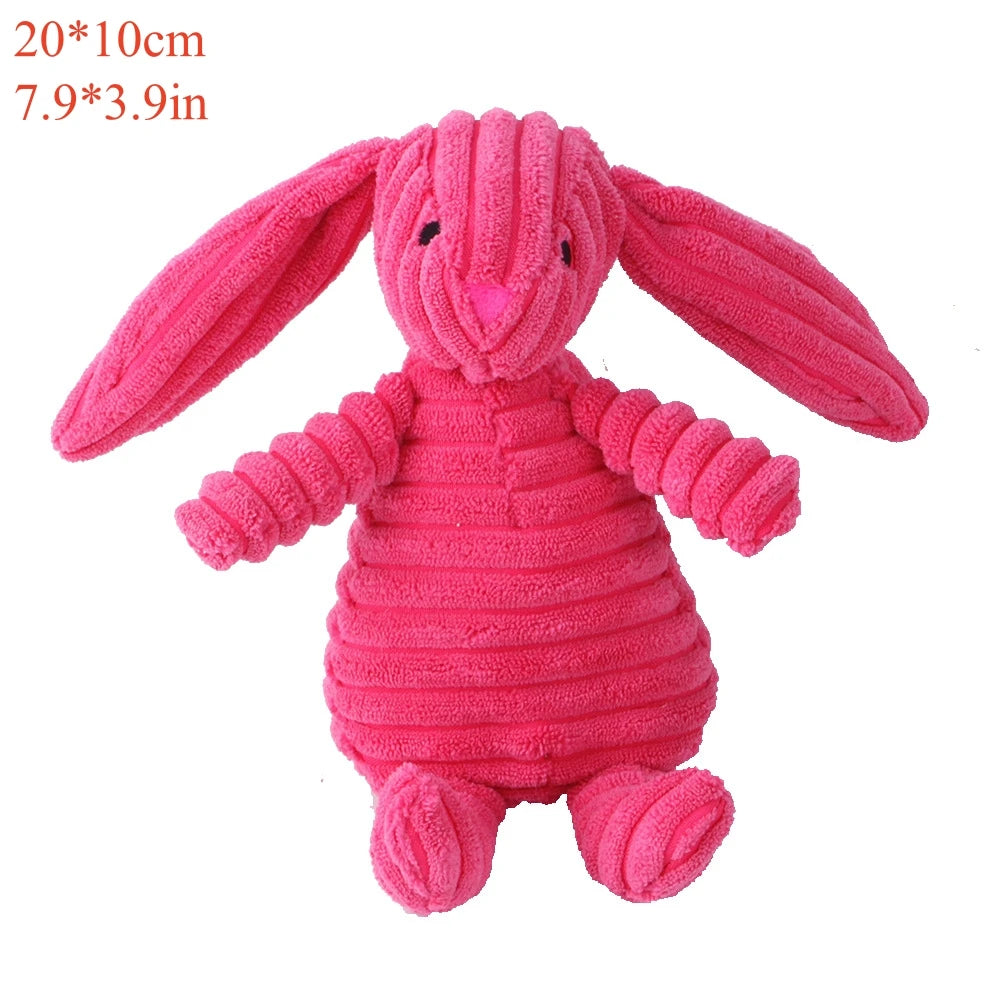 Corduroy Animal Squeaky Plush Dog Toy