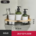 Aluminum Corner Shower & Makeup Storage Shelf