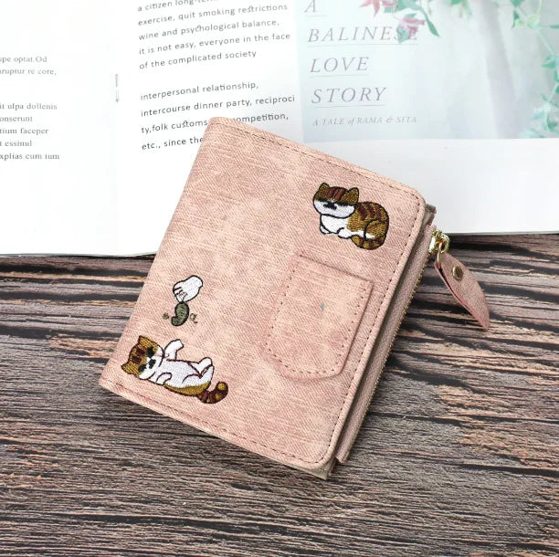 Cute Cat-Print PU Leather Wallet