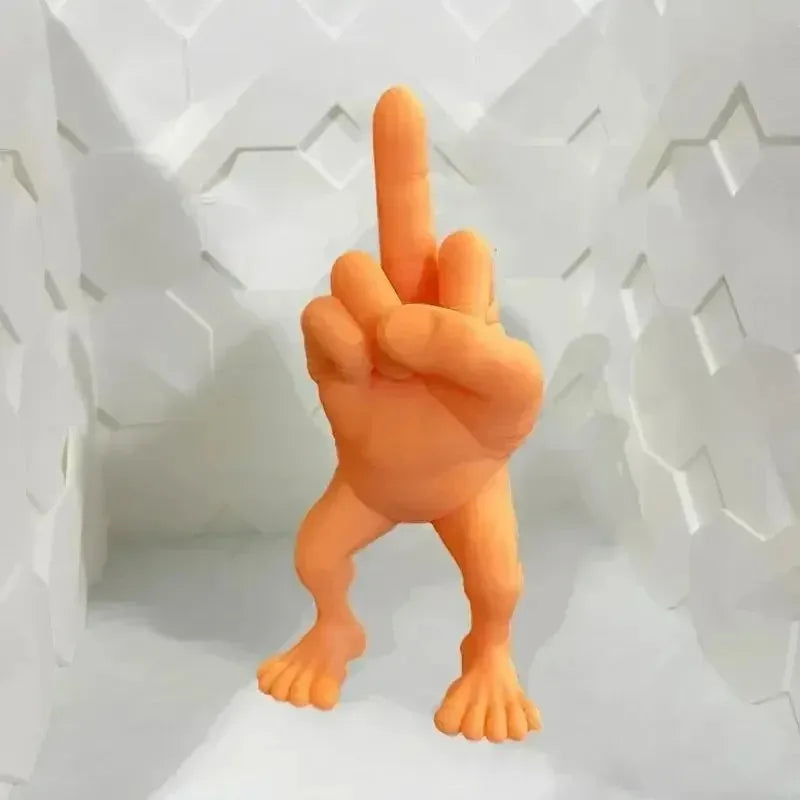 Funny Legged Middle Finger Resin Figurine 8cm Creative Prank Desk Ornament Novelty Office Desktop Decor Holiday Gag Gift
