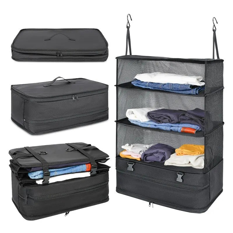 Hanging Travel Packing Organizer with Laundry Compartment