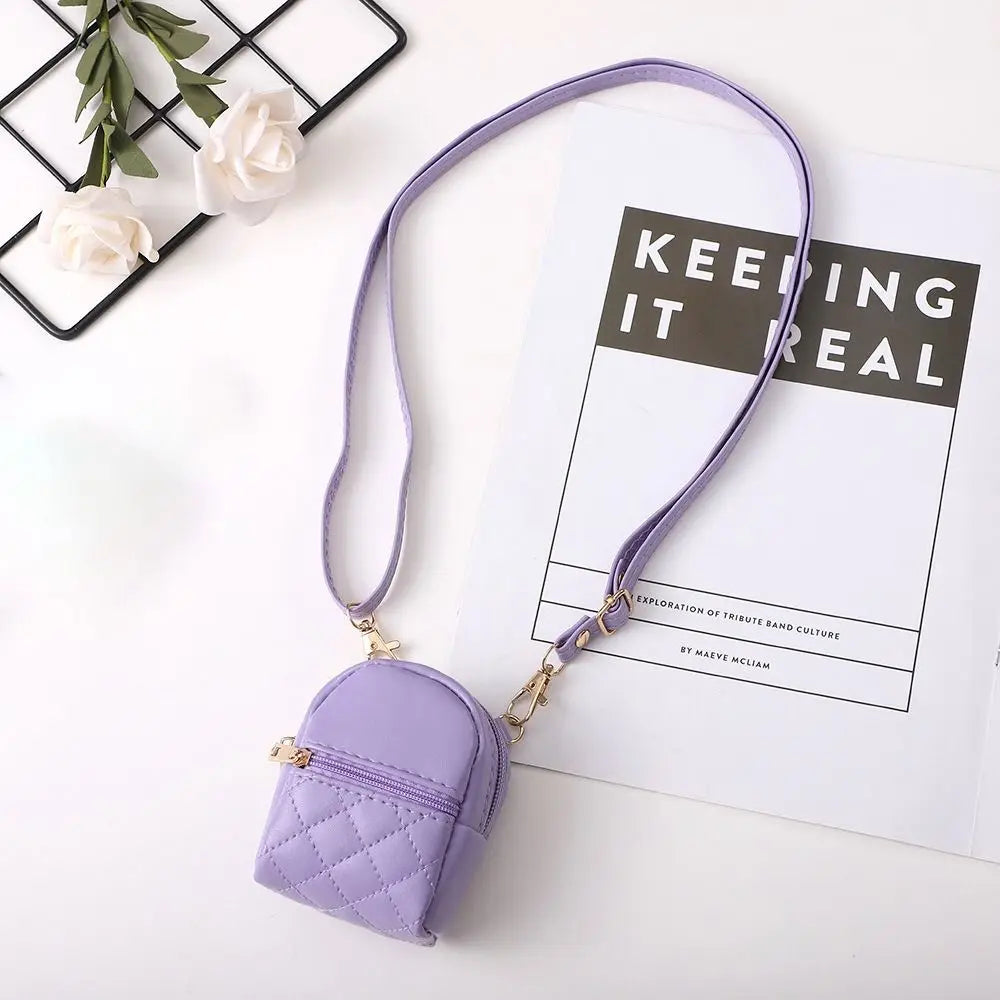 Women's Mini PU Leather Crossbody Coin & Makeup Bag