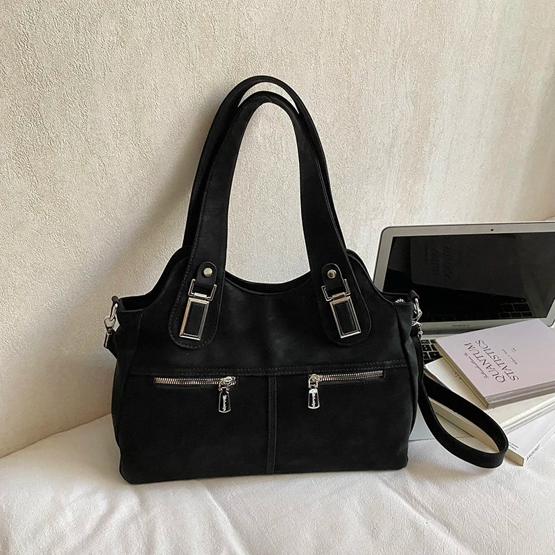 Y2K Washed Motorcycle Shoulder Bag