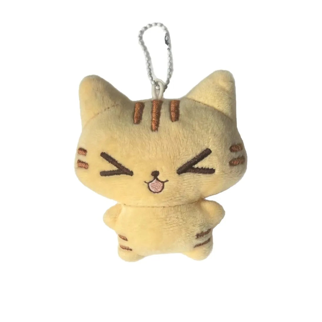 Strawberry Cat Retro Plush Bag Charm Keychain