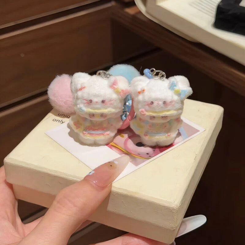 Cute Cat Plush Bag Charm Keychain