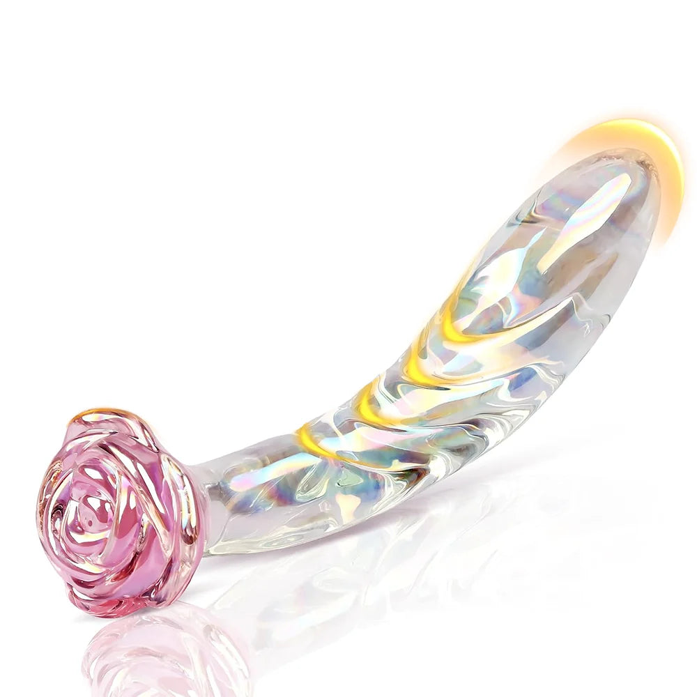 Rose Crystal Glass Anal Plug